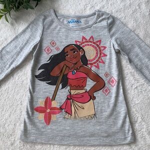 Disney Moana 4 Gray Long Sleeve T-shirt EUC